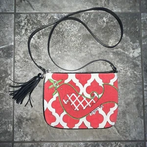 Brighton Love Dove Bird Canvas Purse Crossbody Holiday Tassel - Picture 1 of 12