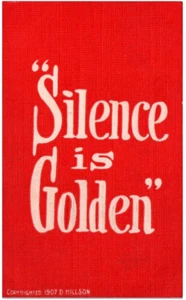 Motto Postcard - "Silence is Golden" - Millson - Picture 1 of 2