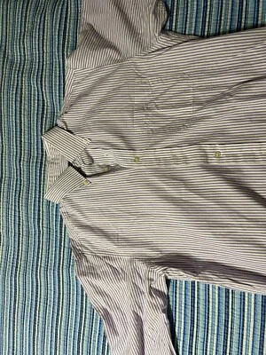 Club Room shirt, Size 32/33 (M), Purple/ White striped , Long Sleeve - Image 1 of 2