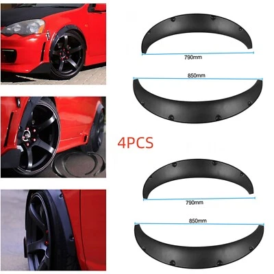 4Pcs 3.5"/90mm Universal Flexible Car Fender Flares Body Wheel Arches Mudguards - Image 1 of 4