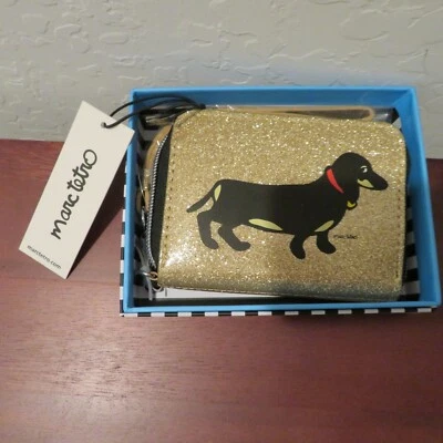 Cartera pequeña Marc Tetro dorada brillante - Dachshund nueva con etiquetas Foto 1 de 4