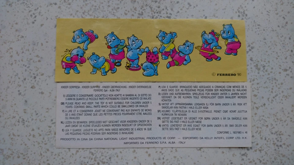 6 verschiedene internationale BPZ "Happy Hippo Fitness" 1991-1997 ZUR AUSWAHL!!! - Bild 1 von 1