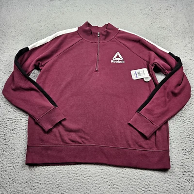 Suéter Reebok Para Hombre 2XL XXL Rojo 1/4 Cremallera Pullover Manga Larga Nuevo Foto 1 de 4