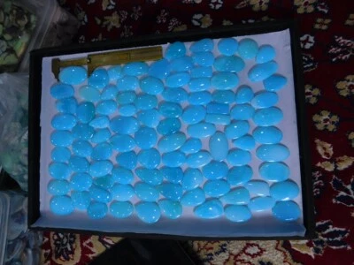 Natural Peruvian Blue Opal Lot Cabochon Gemstone, Blue Opal Bulk Gemstone MGLOT - Image 1 of 4