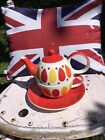 Whittard Of Chelsea Red Orange Yellow Tea Pot Cup & Saucer
