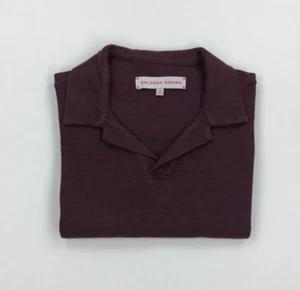 Men's Wine Orlebar Brown Polo Shirt XS Extra Small Mesh Short Sleeve Cotton A* - Picture 1 of 8