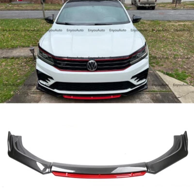 For Volkswagen Golf MK5 MK6 MK7 Front Bumper Lip Spoiler Splitter Carbon Fiber - Image 1 of 4