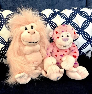 Webkinz Glamorous Gorilla & Love Monkey (HM477 & HM343) Plush Only No Codes - Image 1 of 4