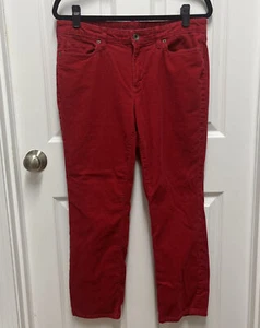 LANDS' END Red Mid Rise Straight Corduroy - 12 Petite - Picture 1 of 5