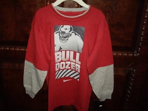 T28 NWT Boy Size 6 Nike Graphic Red Bull Dozer Long Sleeve Shirt  Football TWINS - Picture 1 of 4