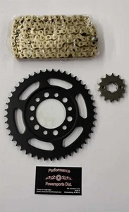 1995-2025 YAMAHA TW200 TW 200 NEW JT SPROCKET 14/45 SET & GOLD CHAIN KIT - Picture 1 of 4
