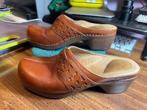 Dansko™ Brown Shyanne Leather Slip On Clog Shoes ~ 9820537700 ~ Women Sz 39 Med