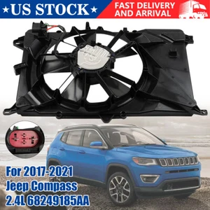 Engine Radiator Cooling Fan Assembly fits 2017-2021 Jeep Compass 2.4L 68249185AD - Picture 1 of 10