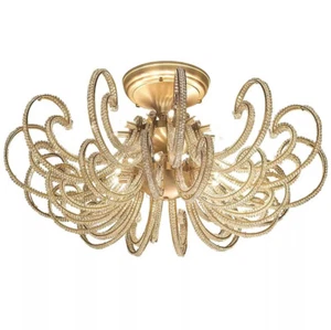 Plafoniera lusso design classico da soffitto in ottone e cristallo MS-017 - Imagen 1 de 3
