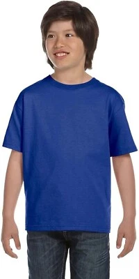 Camiseta Hanes Beefy para niños azul real profundo algodón manga corta talla XS NUEVA CON ETIQUETAS Foto 1 de 4