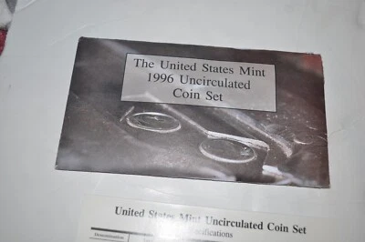 1996 P & D U.S. Mint UNCIRCULATED 11 Coin Set w/ OGP + 1996 W dime w/ COA - Image 1 of 4
