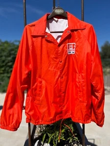 Vintage Air Traffic Controller Barton Caution Orange Windbreaker Large Jacket - Picture 1 of 15