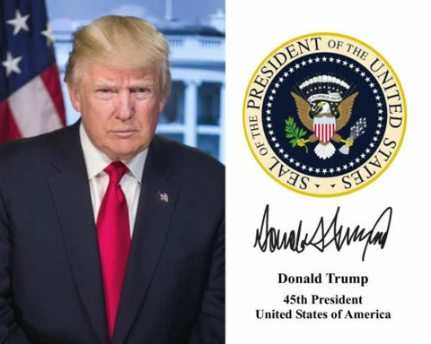 PRESIDENT DONALD TRUMP SEAL SIGNED AUTOGRAPH SIGNATURE 8.5X11 PHOTO REPRINT Cover