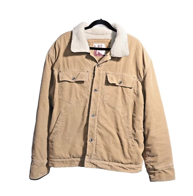 Abrigo Chaqueta Camionero De Colección Y2K Antiguo Azul Marino Tostado Pana Sherpa Forrado Cuello Para Hombres XXL Foto 1 de 4