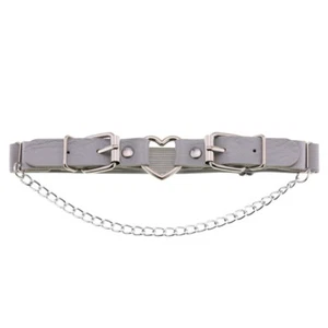 Gothic Punk Heart-shaped PU Leather Garter Thigh Belt Straps Leg Ring Harness - Picture 1 of 31