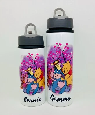 Winnie The Pooh Personalised Kids Water Sport Bottle School Eeyore Piglet Tigger - Image 1 of 4