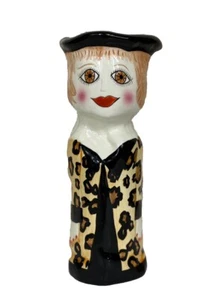 Susan Paley By Ganz Hand Painted Ceramica Bella Casa "Francis" Vase 10" Vtg 80s - Picture 1 of 11