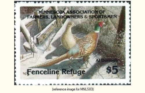 HALFPRICESOCIETY Minnesota Farmers, Landowners 1983 $5 Stamp (pheasant) - Image 1 of 1