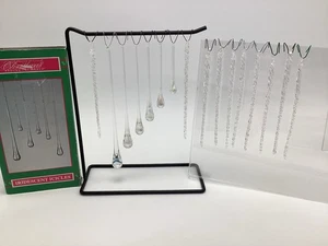Vintage Glass Iridescent Icicle Teardrop Ornaments House of Lloyd & 9 Twist - Picture 1 of 5
