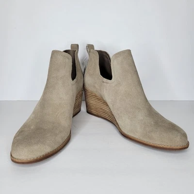 *NUEVO CON ETIQUETAS* TOMS Kallie Gamuza Cuña Botines Ortholite talla 11 Gris Taupe  Foto 1 de 4