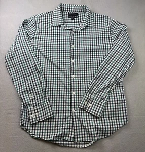 Bonobos Shirt Mens Large Green Navy White Slim Fit Plaid Button Down Stretch - Picture 1 of 10