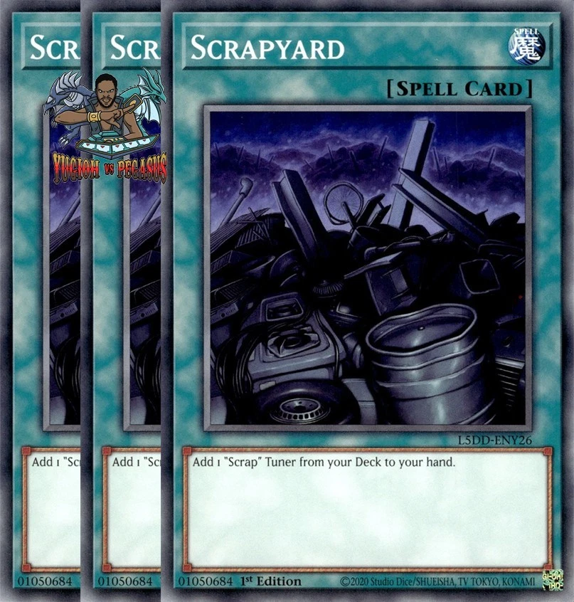 Yugioh! 3x Scrapyard L5DD-ENY26 Common 1st Ed NM - Image 1 of 1