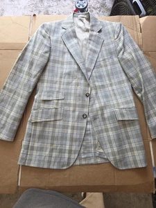 Abrigo Deportivo Richman Brothers Hombre Azul/Verde/Blanco Lino 2 Botones Mancha Interior - Imagen 1 de 7