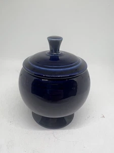 Vintage Fiestaware Individual Covered Sugar Bowl Cobalt Blue hlc - Picture 1 of 5