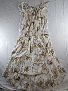 J. Jill Dress Women's Size Large White Floral Paisley Sleeveless Shift Flowy L - Picture 1 of 13