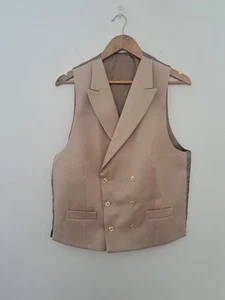 Charles Tyrwhitt Double Breasted Wool Waistcoat UK 40 Beige Buff Morning Suit . - Picture 1 of 12