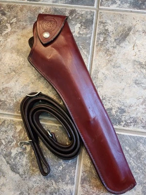 Pistola contendiente funda de cuero marrón Thompson Center Arms ~14" BBL con cabestrillo Foto 1 de 4