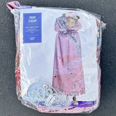 New Prom Scream Zombie Amscan Dress Tiara Child Large 12-14 Complete - Image 1 of 4