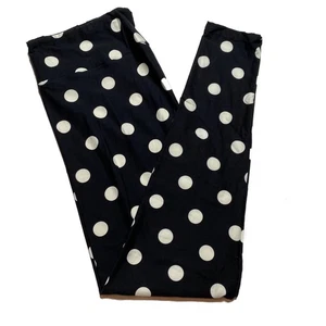 OS LuLaRoe Leggings ~ WHITE POLKA DOTS on BLACK BACKGROUND ~ Sizes 2-10 ONE SIZE - Picture 1 of 3