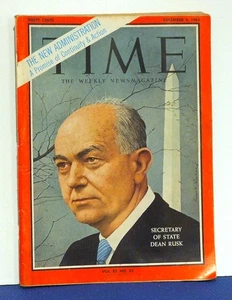 Vintage Time Magazine - December 6, 1963 - Dean Rusk - Picture 1 of 1