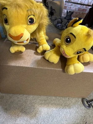 The Lion King Adult& Baby  Simba 14" 10”Plush Authentic 2003 ,02 Stuffed Animal - Image 1 of 3