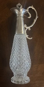 Vintage Leonard Claret Cut Glass Silverplate wine/water decanter with stopper - Picture 1 of 7