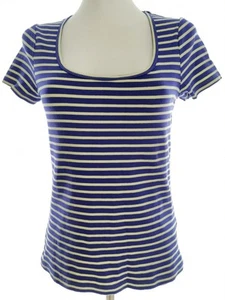 Boden Size S/M Purple T-Shirt Cotton Short Sleeve Stripes - Picture 1 of 5