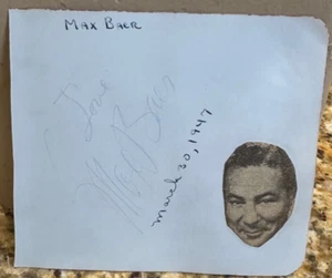Max Baer "The Prizefighter And The Lady" Heavyweight Champion signierte Autogrammseite - Bild 1 von 2