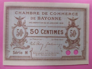 NECESSITE 50 CENTIMES ANNULE CHAMBRE COMMERCE DE BAYONNE ETAT NEUF- lot 84/8 - Foto 1 di 2