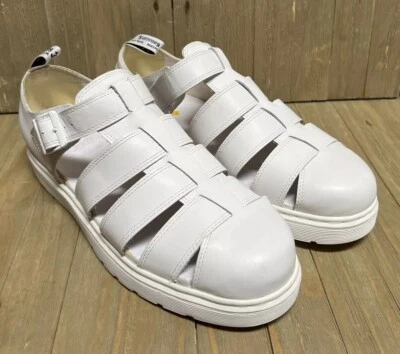 Sandalias Dr. Doc Martens VIBAL RARAS de cuero blanco con tiras para hombre talla 13 Foto 1 de 4