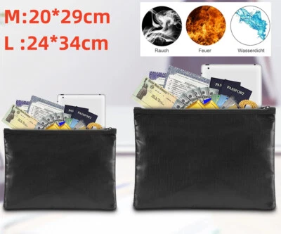 MARKENLOS 1pc Feuerfeste Dokumententasche Geldkassette Feuersichere Feuerfest Wasserdicht