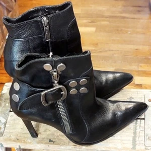 Harley Davidson Stiletto Pointed Toe Boots Black Size 5.5 Heels - Picture 1 of 6