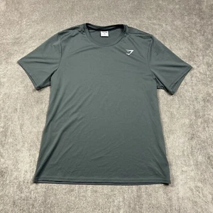 Gymshark Short Sleeve Activewear Gym Tee T-Shirt Stretch Logo Gray Size 2XL - Picture 1 of 9
