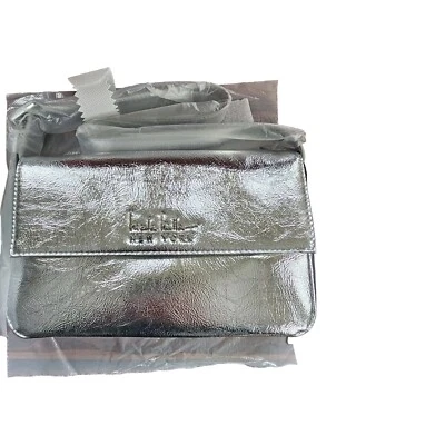 Nicole Miller Silver Bag Small Short Shoulder Strap Nwt $60 Msrp Modern Metallic - Image 1 of 4
