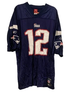 Vintage Reebok Tom Brady NFL Players New England Patriots Jersey XL #12 - Picture 1 of 8